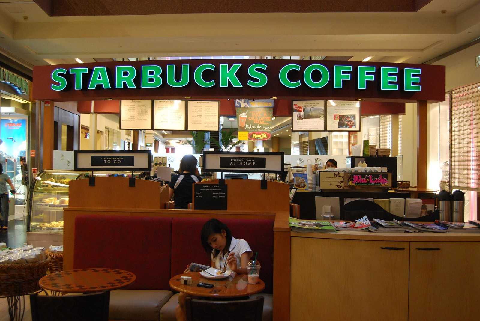 Background image of Starbucks shop